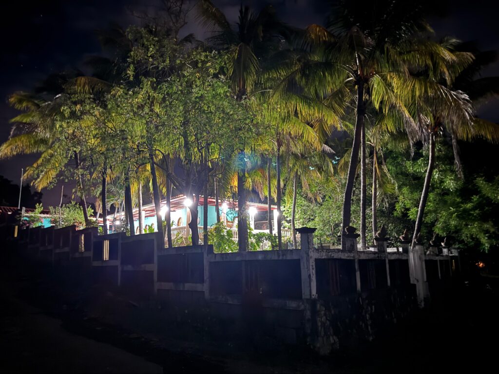 Casa de Los Cocos at night