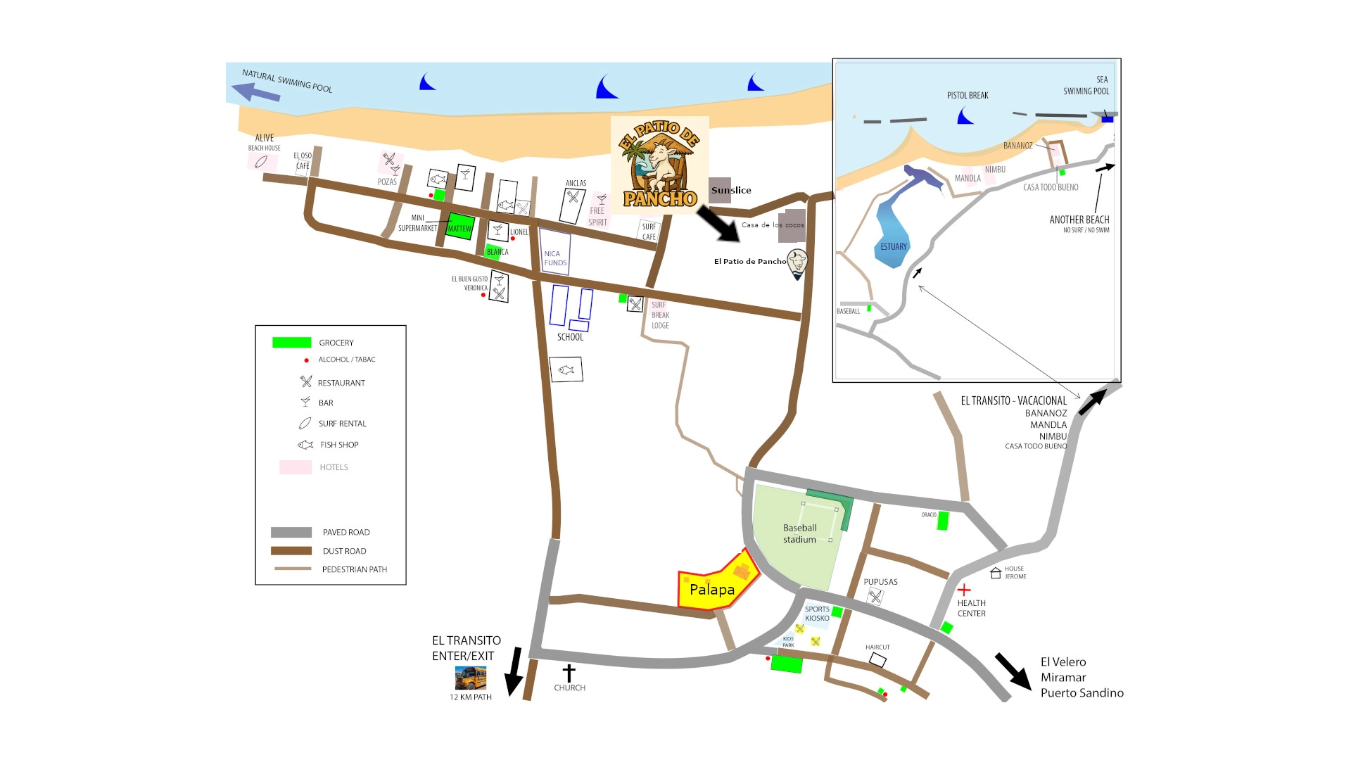 El Tránsito area map
